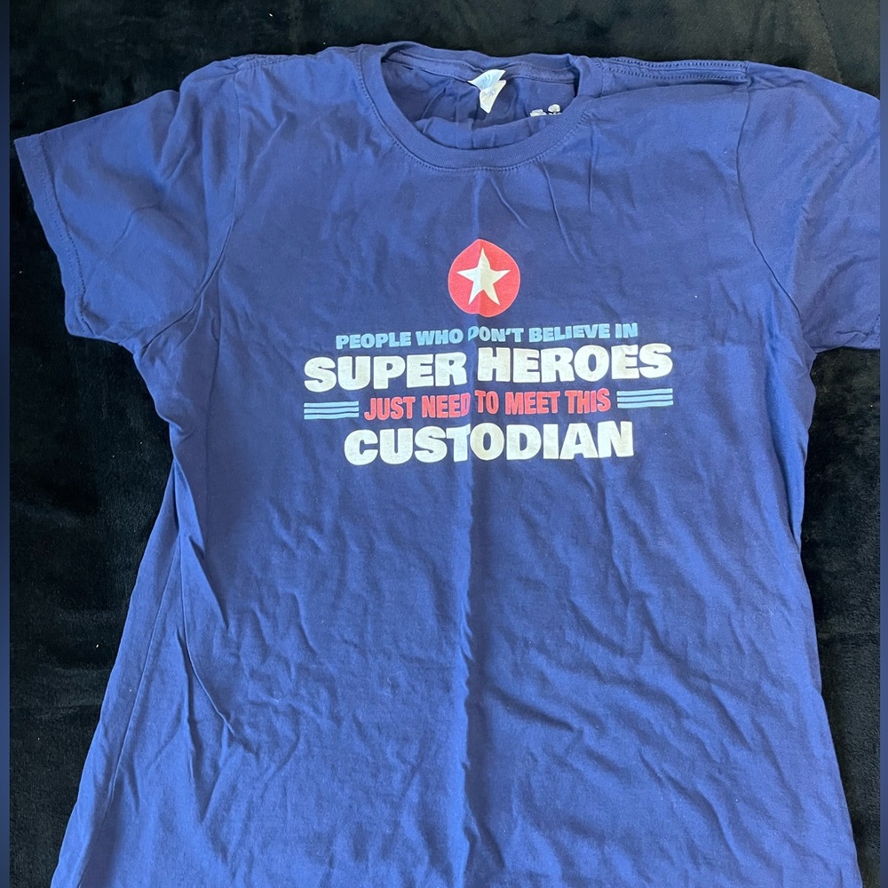 Super hero custodian T shirt